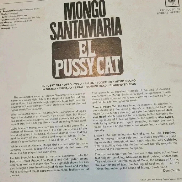 Mongo Santamaria El Pussycat 33 RPM Vinyl lp record - Picture 3 of 5